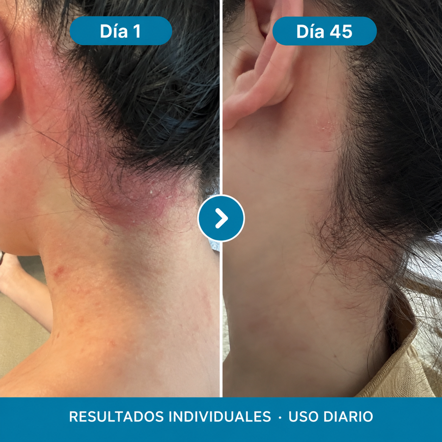 Cuidado de piel seca en cuello y cuero cabelludo